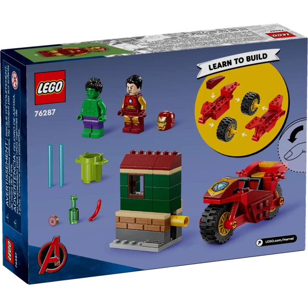 76287 LEGO Marvel: Iron Man met motor en de Hulk