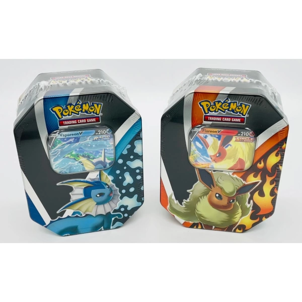 Eevee Evolutions Tin Vaporeon V / Flareon V (enkel in de winkel beschikbaar)