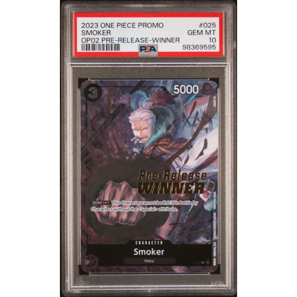 PSA 10: Smoker OP02 Pre Release Winner (P-025)