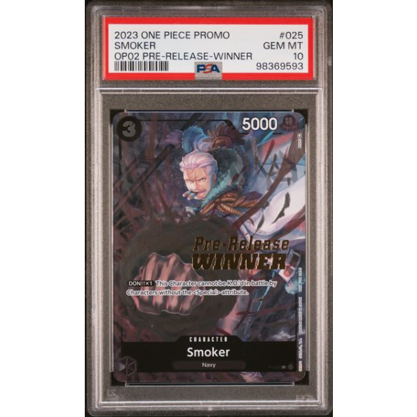 PSA 10: Smoker OP02 Pre Release Winner (P-025)