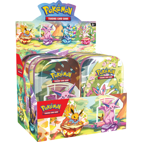 prismatic evolutions mini tin display
