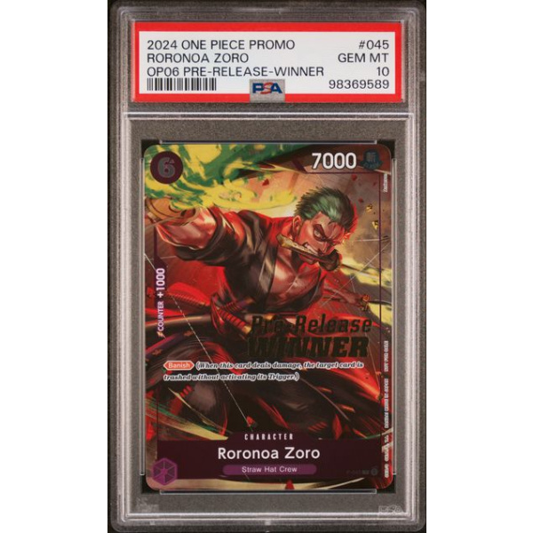PSA 10: Roronoa Zoro OP06 Pre Release Winner (P-045)