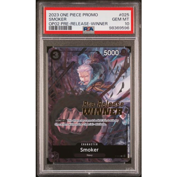 PSA 10: Smoker OP02 Pre Release Winner (P-025)