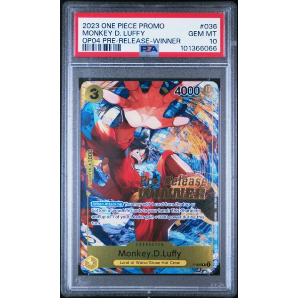 psa 10 monkey d luffy pre release winner